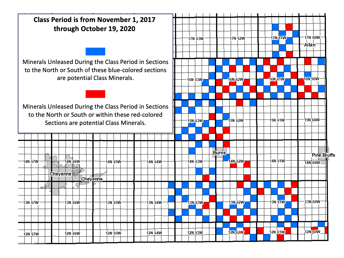 Map of land that is part of the class action lawsuit.